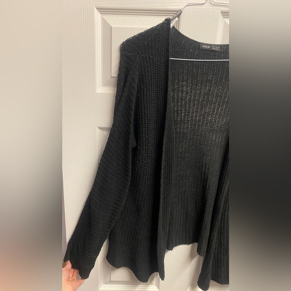 💕 2 For $10 SHEIN Oversized Black Slouchy Cardigan Size Medium - Picture 4 of 5